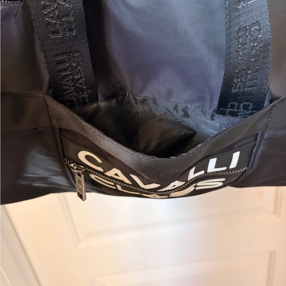 Roberto Cavalli's Cavalli Class Black Weekender Duffle Bag